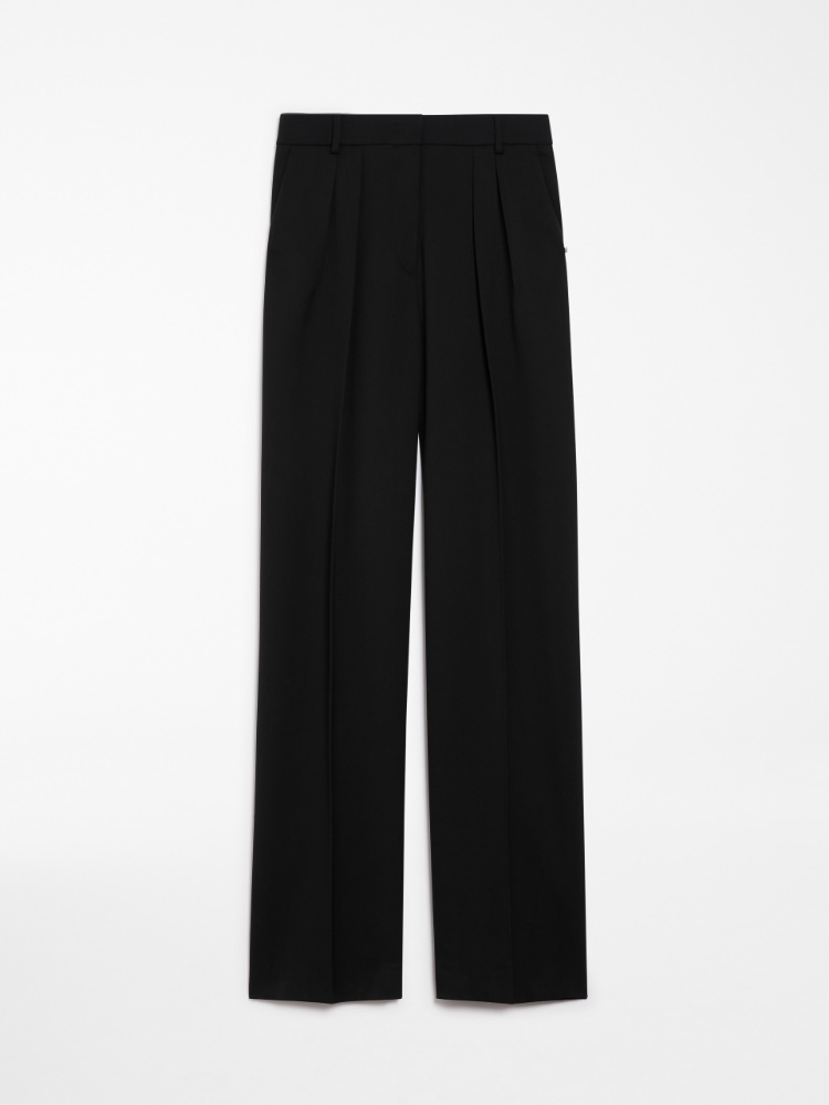 Wide-fit stretch wool trousers - 黑色 - Marina Rinaldi - 6