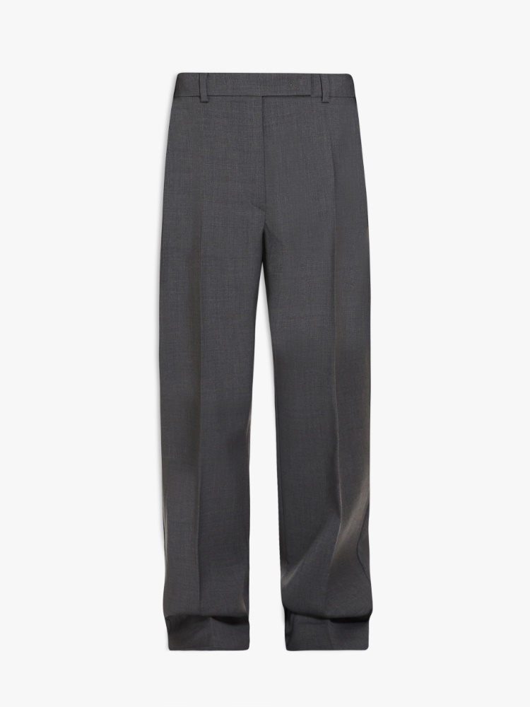 Oversized stretch wool trousers - 深灰色 - Marina Rinaldi