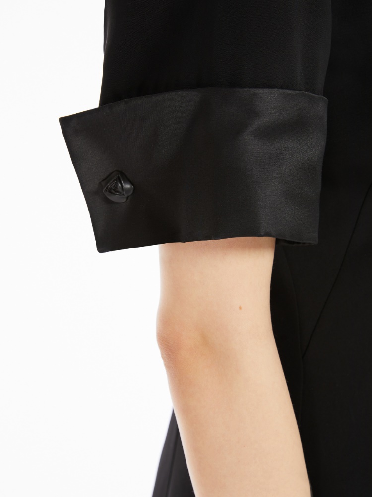Short-sleeved mini dress - 黑色 - Marina Rinaldi - 4