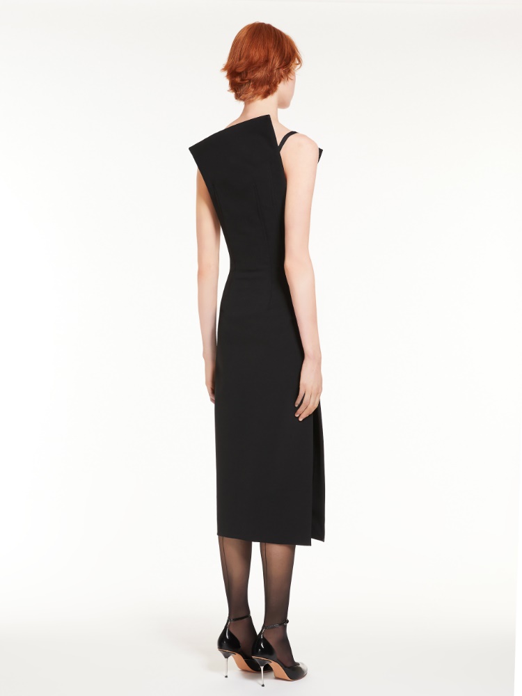 Asymmetrical dress - 黑色 - Marina Rinaldi - 3