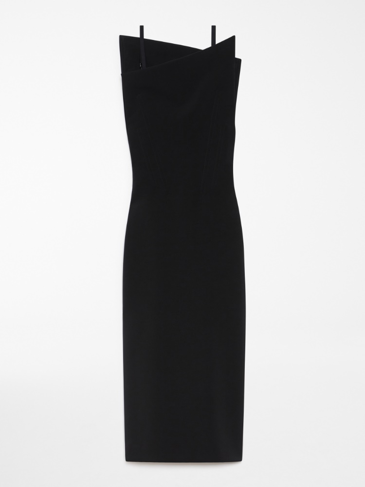 Asymmetrical dress - 黑色 - Marina Rinaldi