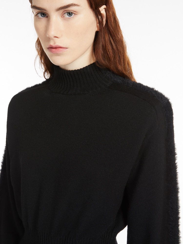 Inlay-detail knit dress - 黑色 - Marina Rinaldi - 4