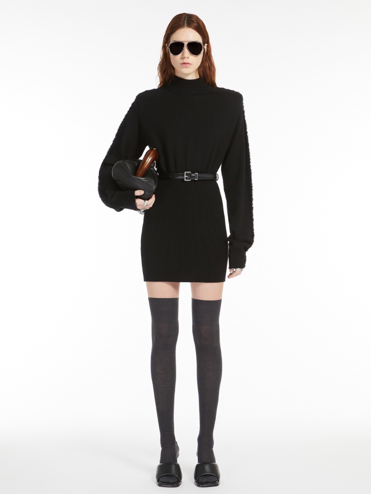 Inlay-detail knit dress - 黑色 - Marina Rinaldi - 2