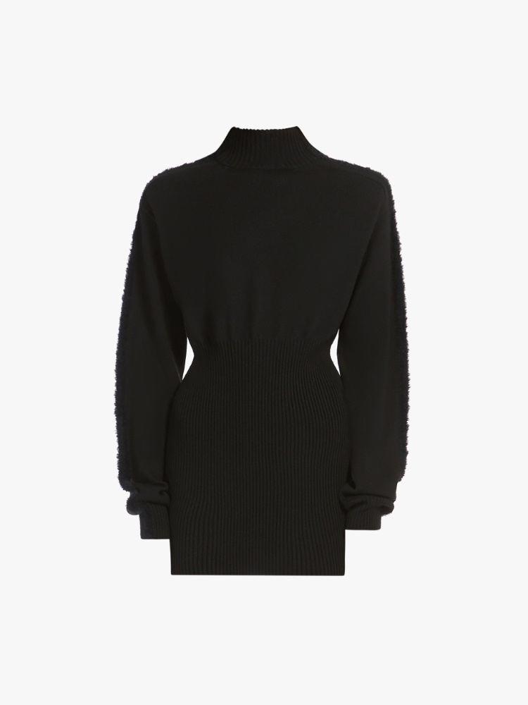 Inlay-detail knit dress - 黑色 - Marina Rinaldi