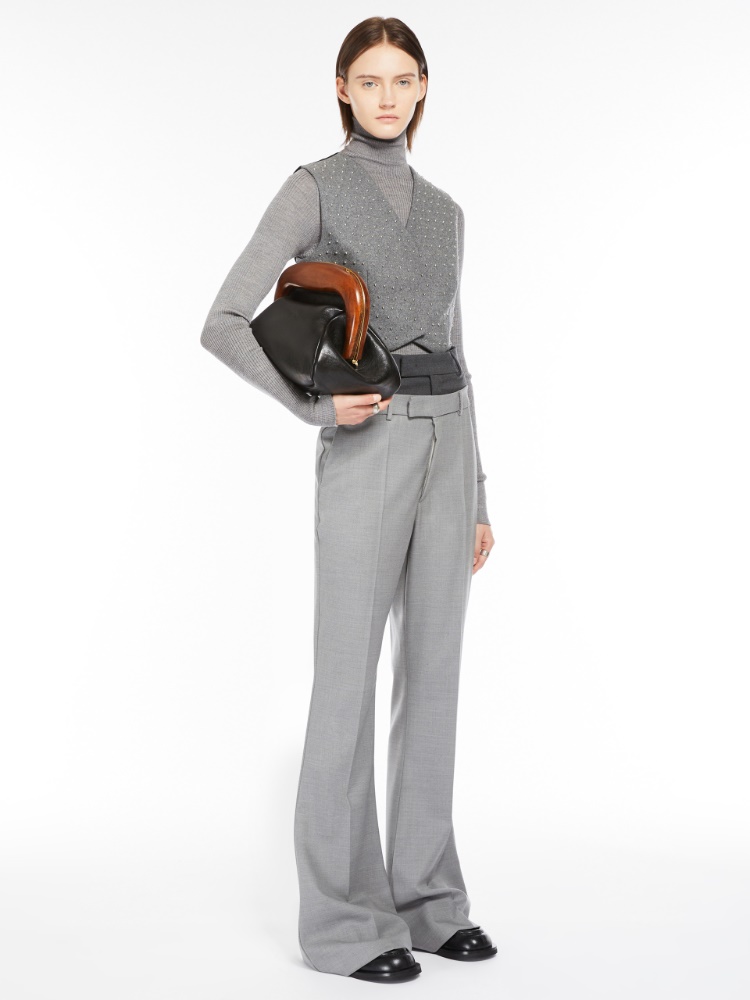 Pure wool mock polo-neck sweater - 灰色 - Marina Rinaldi - 2