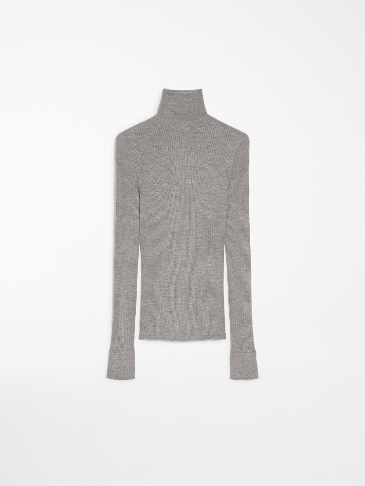 Pure wool mock polo-neck sweater - 灰色 - Marina Rinaldi