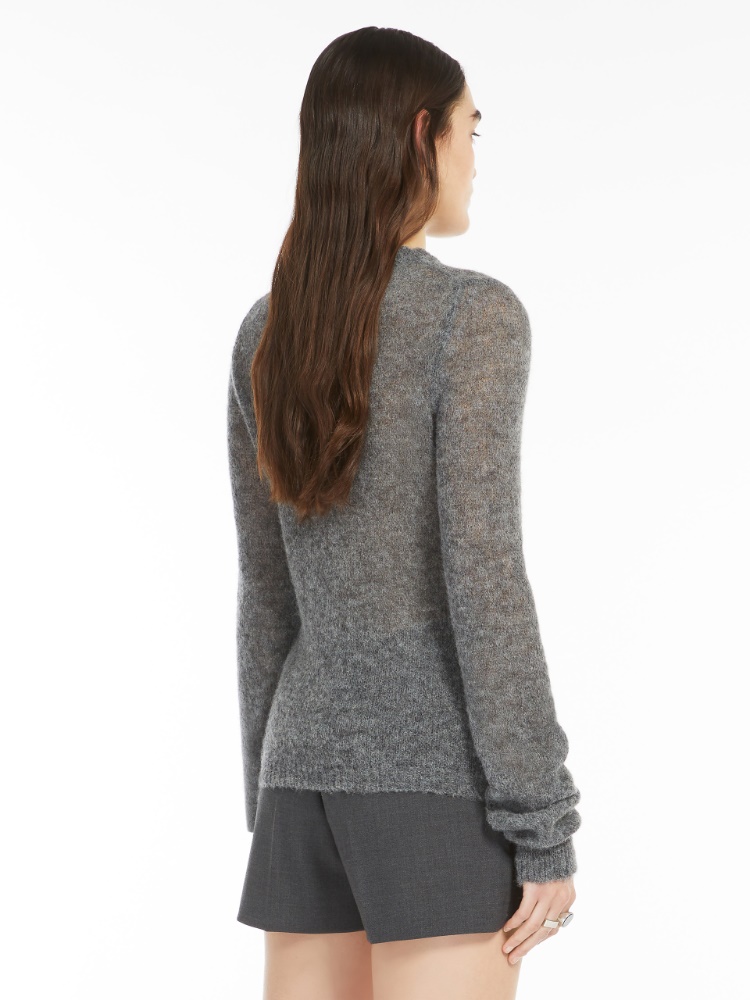 Stretch alpaca and wool crew-neck sweater - 灰色 - Marina Rinaldi - 3