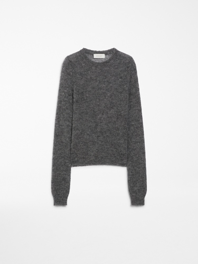 Stretch alpaca and wool crew-neck sweater - 灰色 - Marina Rinaldi - 5