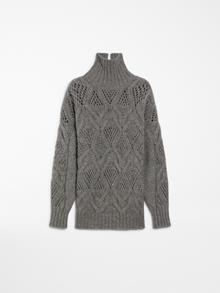 Diamond-knit maxi sweater - 灰色 - Marina Rinaldi