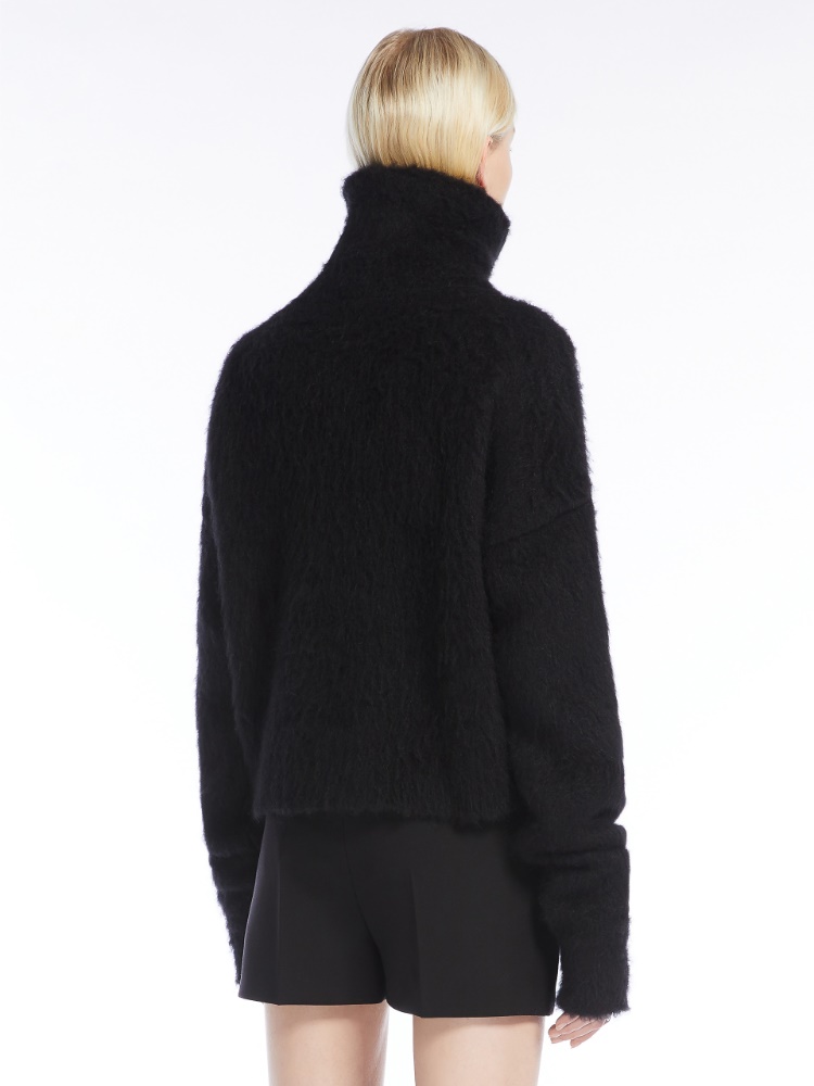 Alpaca-blend boxy sweater - 黑色 - Marina Rinaldi - 3