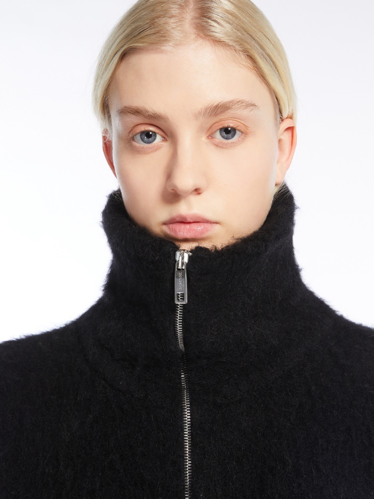 Alpaca-blend boxy sweater - 黑色 - Marina Rinaldi - 4