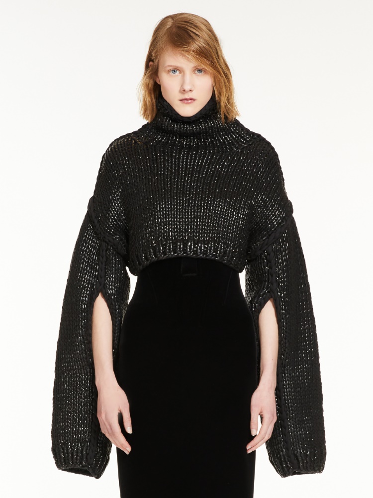 Cropped jumper - 黑色 - Marina Rinaldi - 2