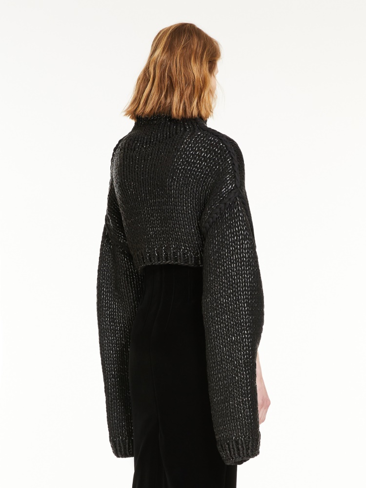 Cropped jumper - 黑色 - Marina Rinaldi - 3