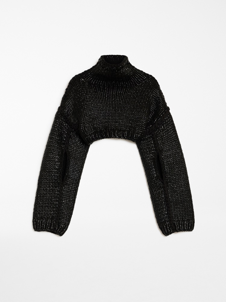 Cropped jumper - 黑色 - Marina Rinaldi - 6