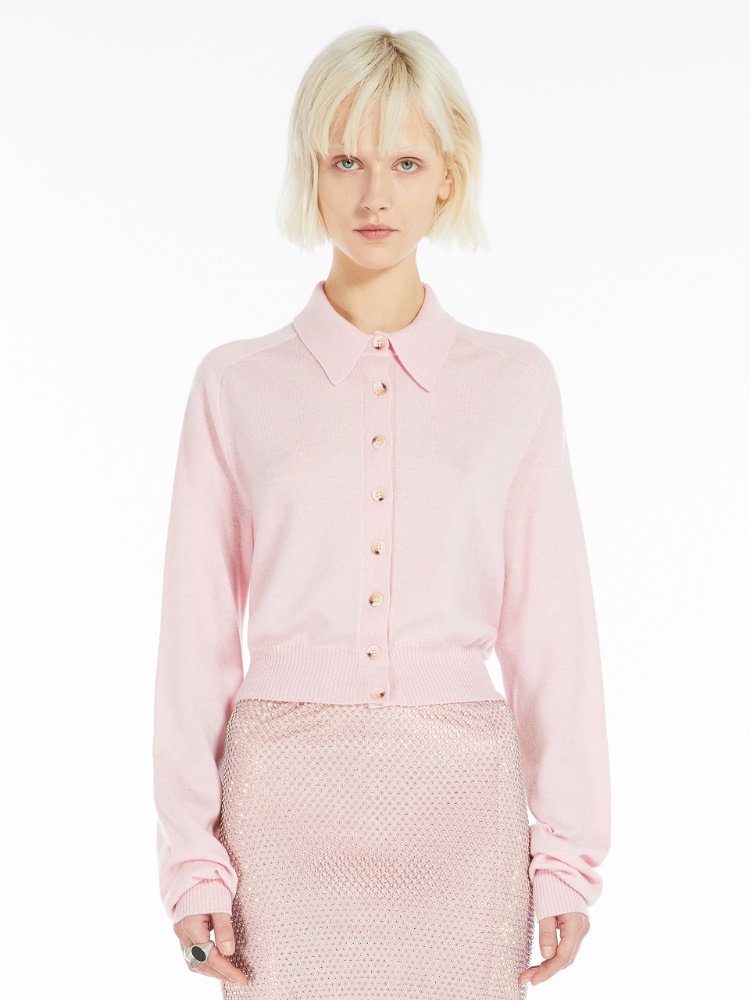 Detachable-collar cardigan - 粉红色 - Marina Rinaldi - 2
