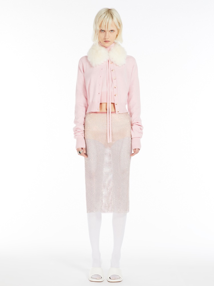 Detachable-collar cardigan - 粉红色 - Marina Rinaldi - 2