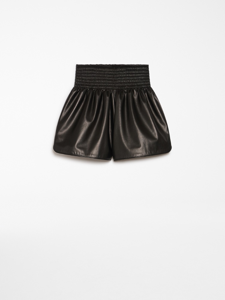 Nappa-leather shorts - 黑色 - Marina Rinaldi - 6