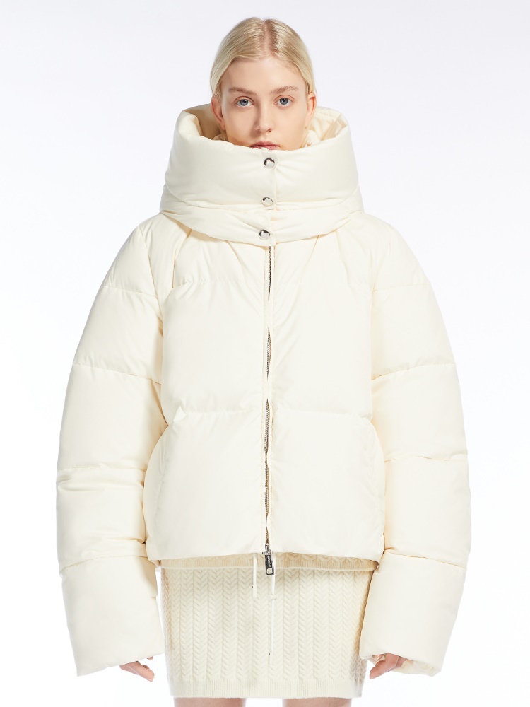 Oversized waterproof fabric down jacket - 白色 - Marina Rinaldi - 2