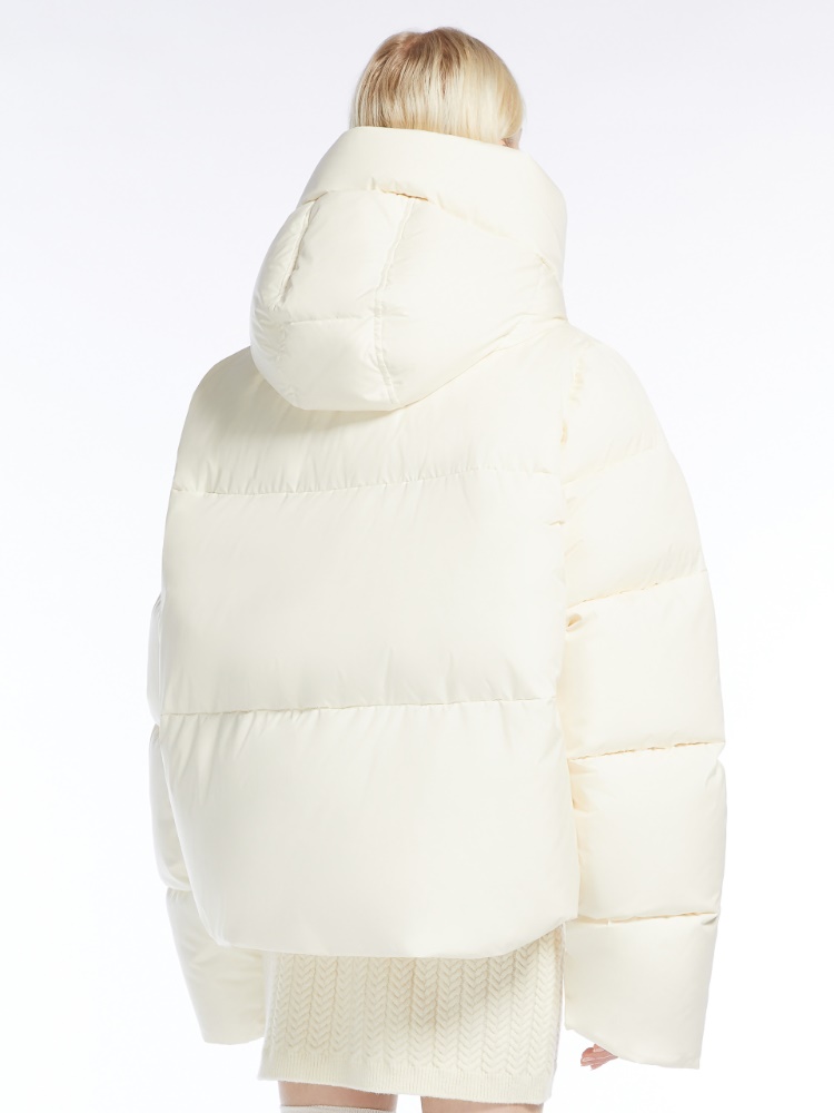 Oversized waterproof fabric down jacket - 白色 - Marina Rinaldi - 3
