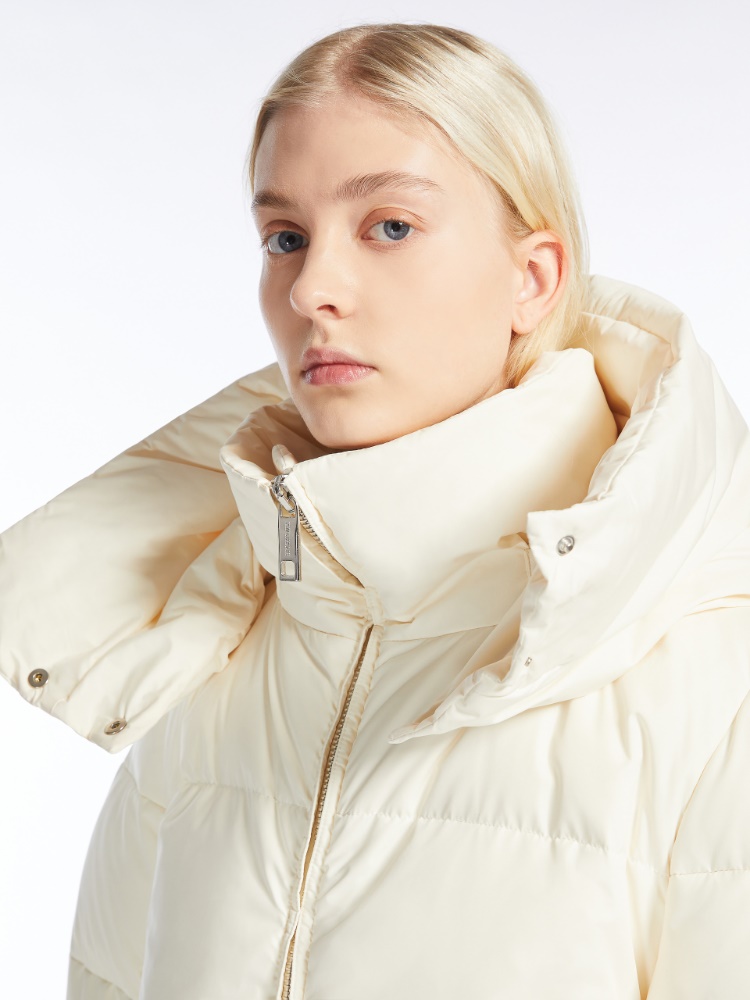 Oversized waterproof fabric down jacket - 白色 - Marina Rinaldi - 4