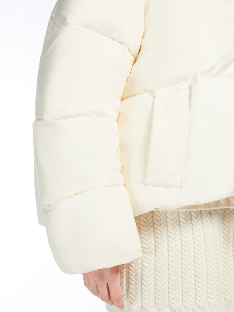 Oversized waterproof fabric down jacket - 白色 - Marina Rinaldi - 5