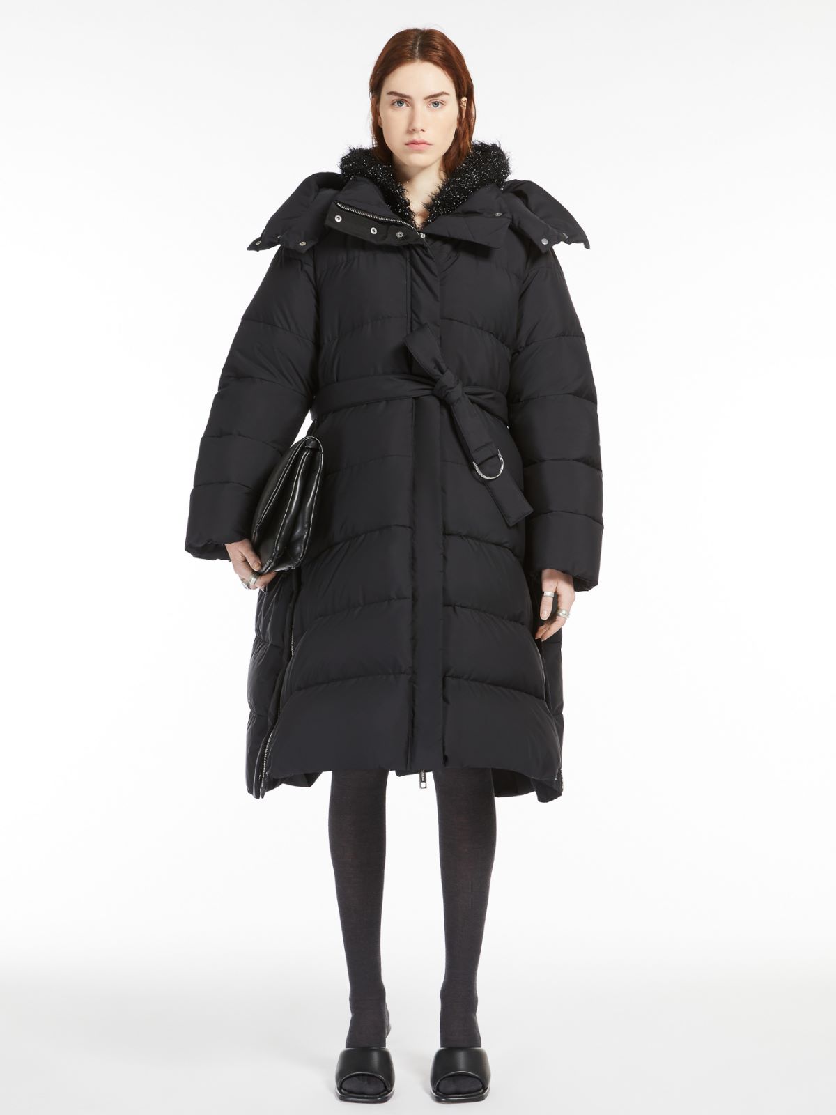 Long waterproof down jacket - 黑色 - Marina Rinaldi
