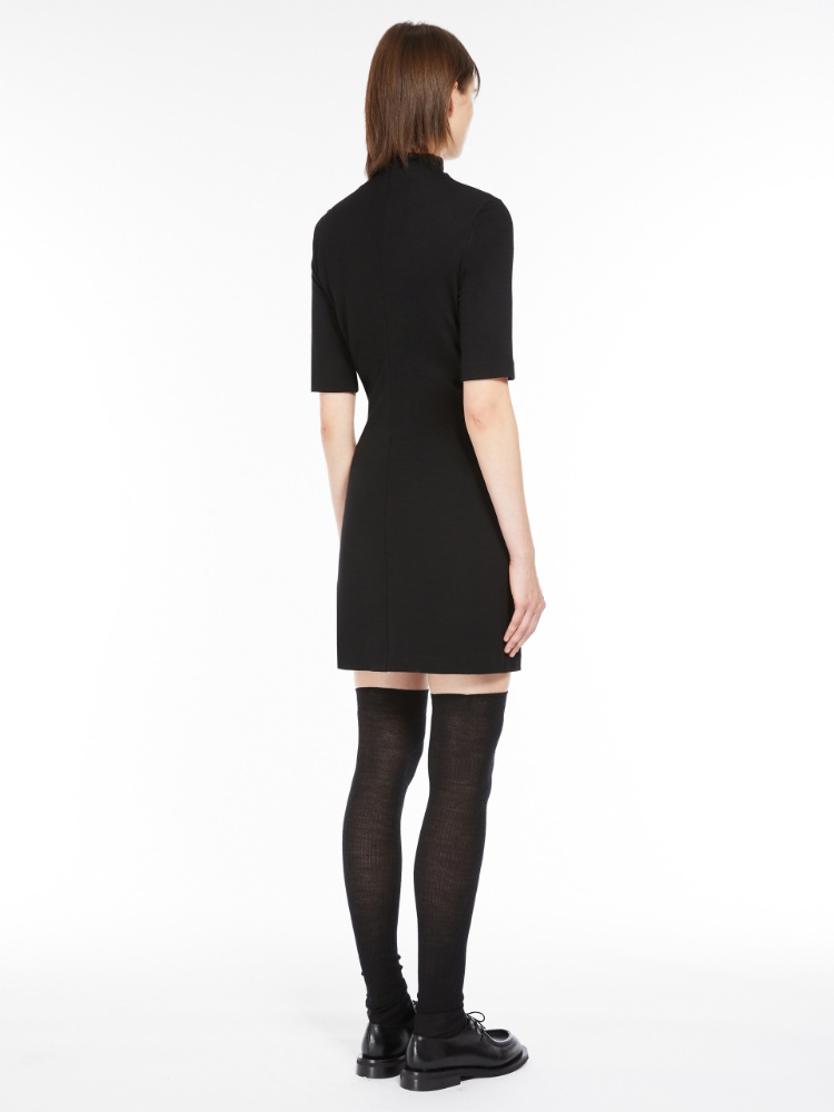 Short gathered dress - 黑色 - Marina Rinaldi - 3