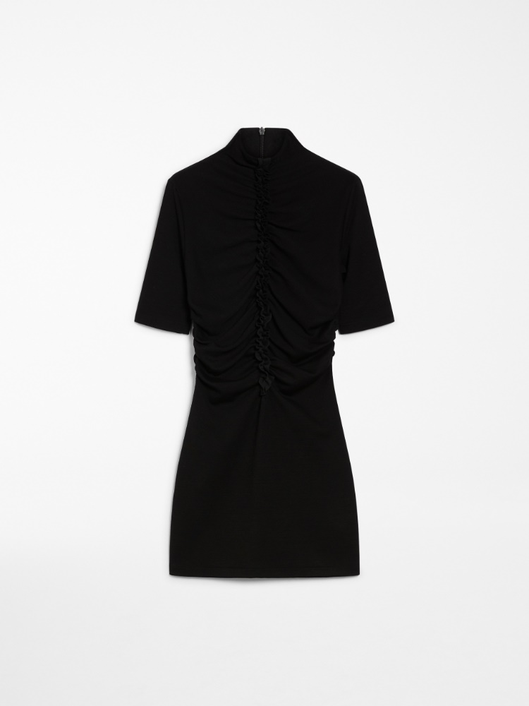 Short gathered dress - 黑色 - Marina Rinaldi - 6