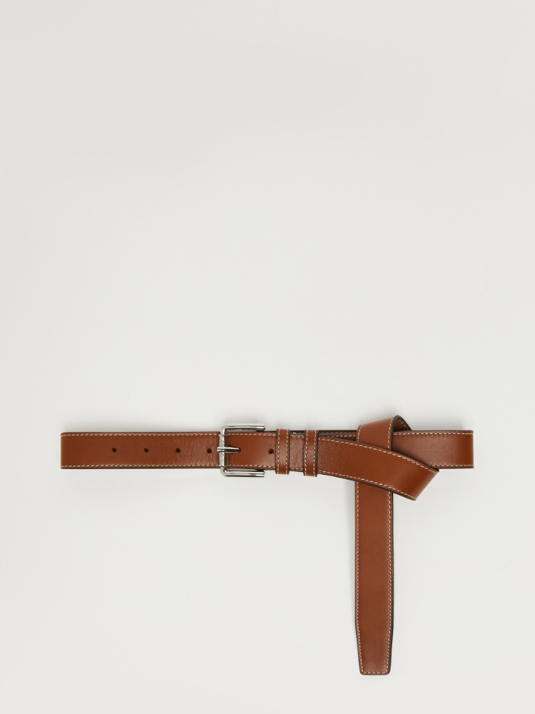 Long leather belt - 褐色 - Marina Rinaldi
