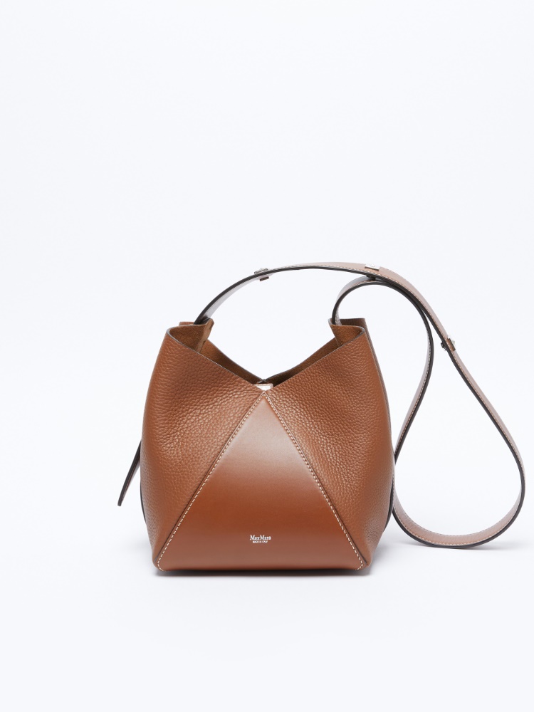 Small bucket bag in deer-print leather - 褐色 - Marina Rinaldi
