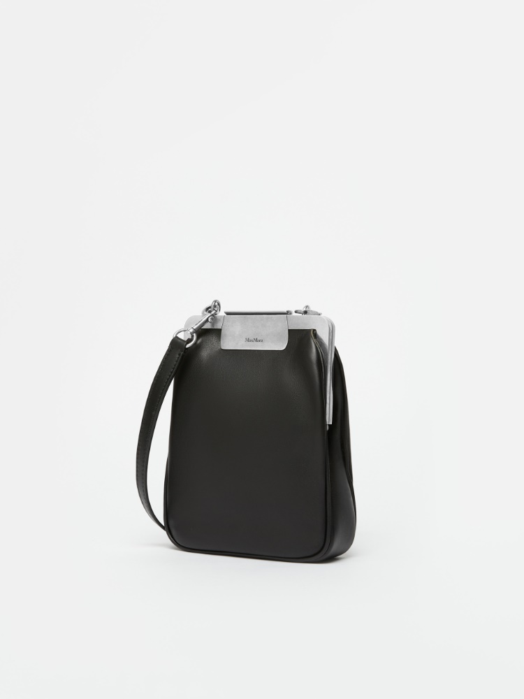 Vertical leather shoulder bag, small - 黑色 - Marina Rinaldi - 2