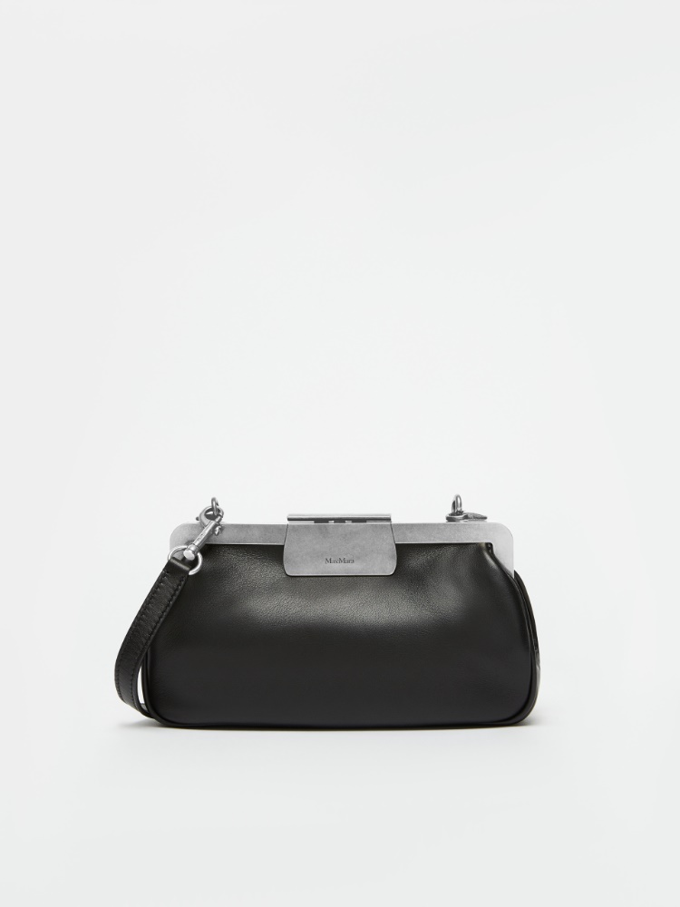 Extra-small leather clutch bag - 黑色 - Marina Rinaldi