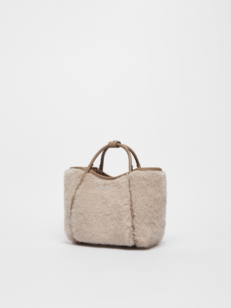 Extra Small Marine Bag in alpaca and wool Teddy fabric - 米色 - Marina Rinaldi - 2