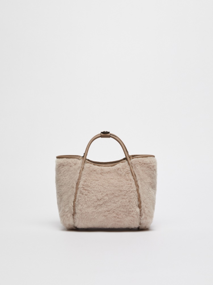 Extra Small Marine Bag in alpaca and wool Teddy fabric - 米色 - Marina Rinaldi - 3