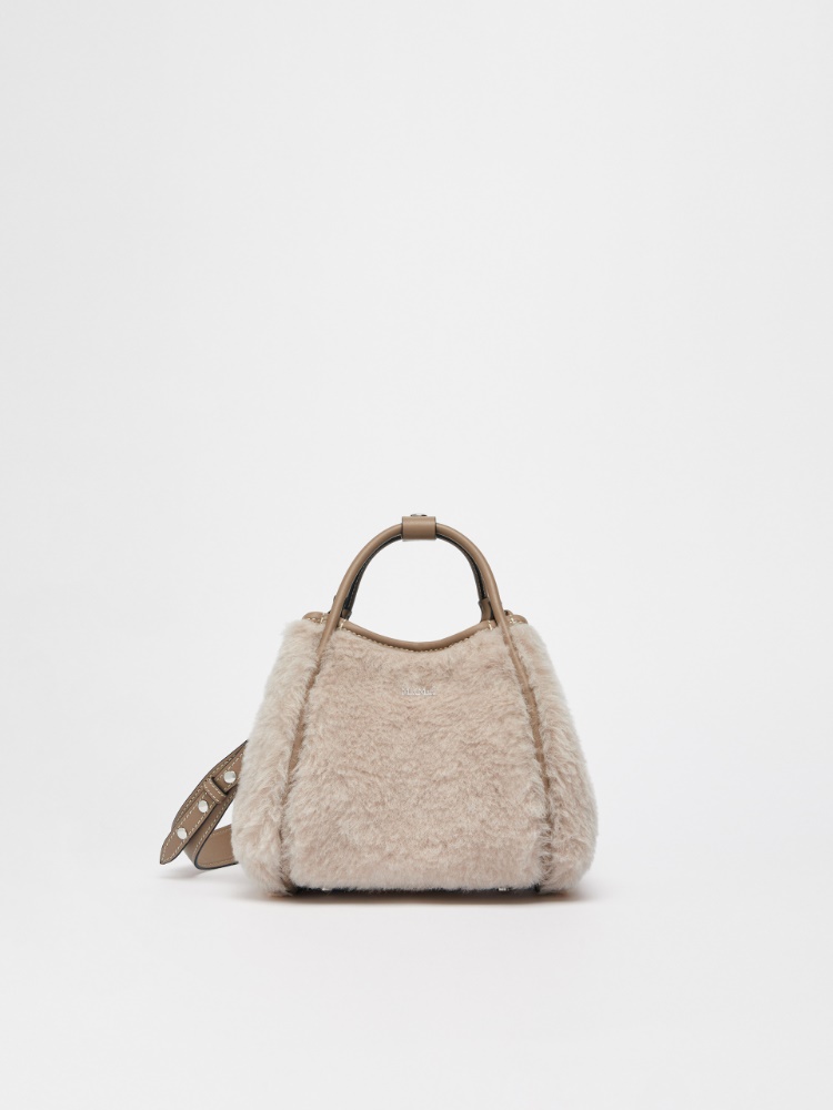 Extra Small Marine Bag in alpaca and wool Teddy fabric - 米色 - Marina Rinaldi - 4