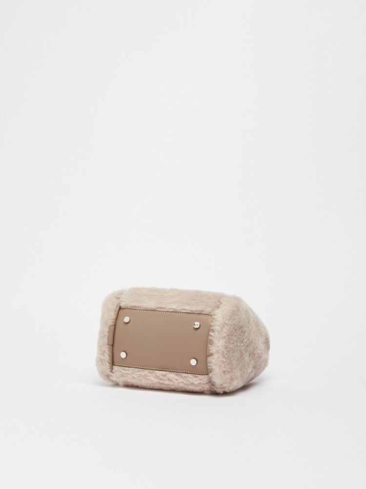 Extra Small Marine Bag in alpaca and wool Teddy fabric - 米色 - Marina Rinaldi - 6