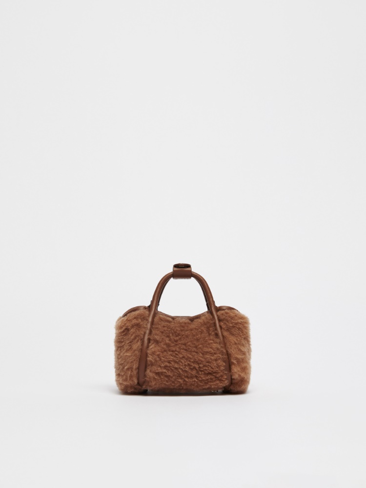 Teddy fabric Mini Marine bag - 驼色 - Marina Rinaldi - 3