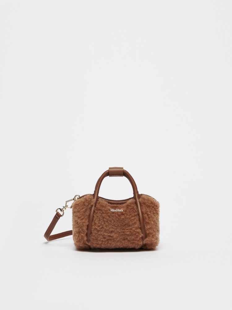 Teddy fabric Mini Marine bag - 驼色 - Marina Rinaldi