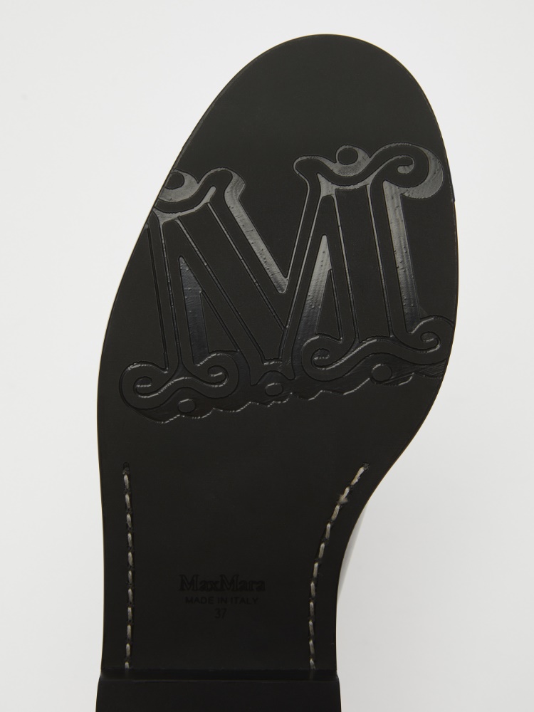Leather lace-ups with fringe - 黑色 - Marina Rinaldi - 5