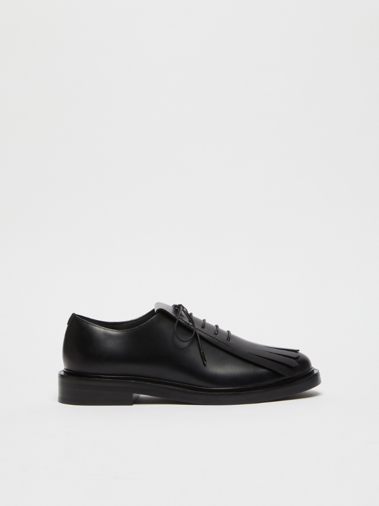 Leather lace-ups with fringe - 黑色 - Marina Rinaldi