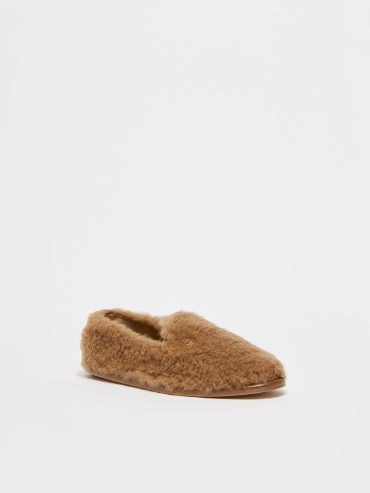 Teddy fabric slippers - 驼色 - Marina Rinaldi - 2