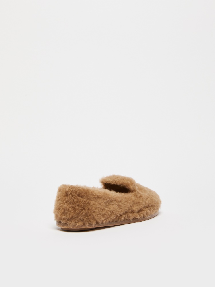 Teddy fabric slippers - 驼色 - Marina Rinaldi - 3