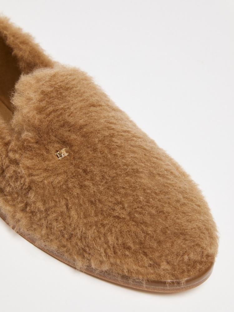 Teddy fabric slippers - 驼色 - Marina Rinaldi - 4