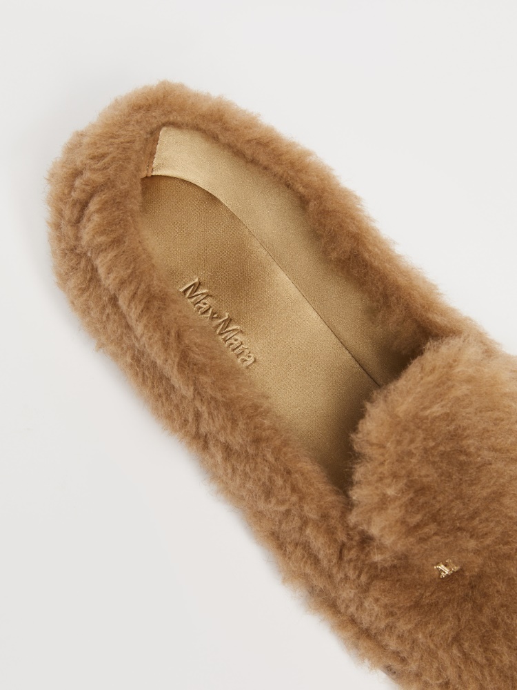 Teddy fabric slippers - 驼色 - Marina Rinaldi - 5