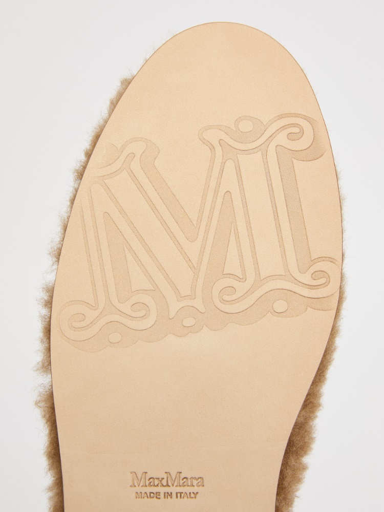 Teddy fabric slippers - 驼色 - Marina Rinaldi - 6