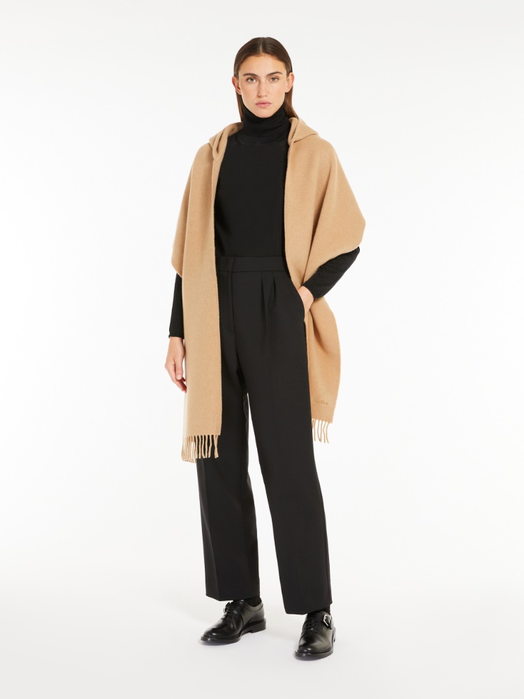 Cashmere blend scarf with hood - 驼色 - Marina Rinaldi - 2