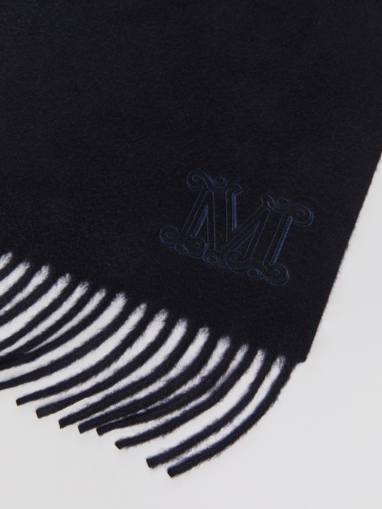 Cashmere stole with monogram embroidery - 深蓝色 - Marina Rinaldi - 2