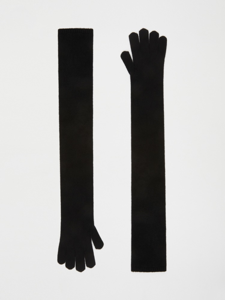 Long cashmere gloves - 黑色 - Marina Rinaldi