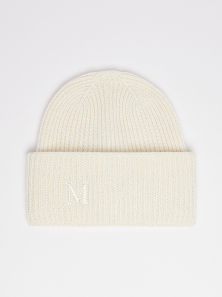 Ribbed cashmere beanie - 白色 - Marina Rinaldi