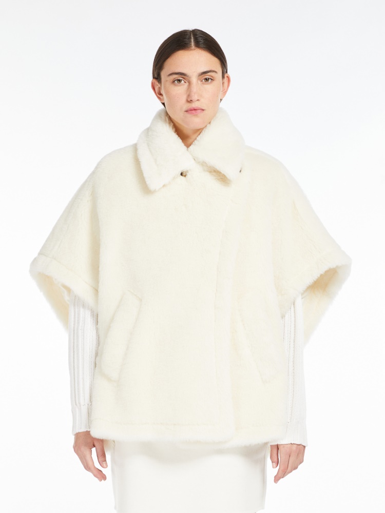 Teddy fabric short cloak - 白色 - Marina Rinaldi - 2